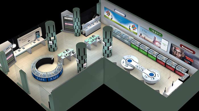 2016年最新、最熱手機(jī)店手機(jī)展示柜裝修設(shè)計(jì)案例效果圖