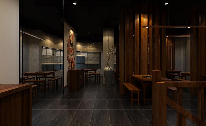 返璞歸真、回歸自然的健康飲食餐廳背景墻設(shè)計(jì)案例效果圖