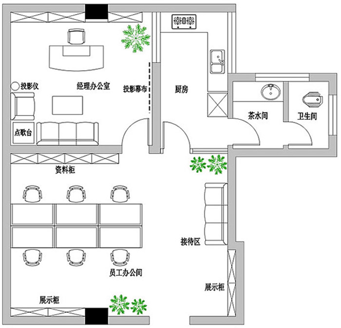 小型辦公室設(shè)計(jì)布局圖